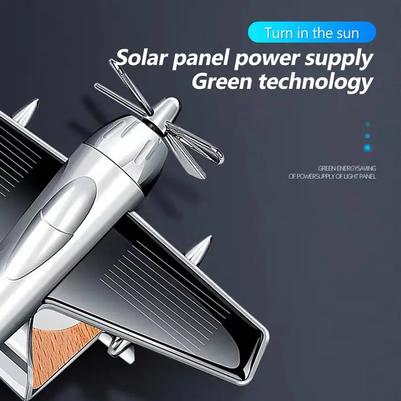 רכב פנים מטהר אוויר סולארית כלי טיס קישוט רכב מיני בושם מטהר אוויר קישוטים ניחוח מכונית מטוס קישוט - 2