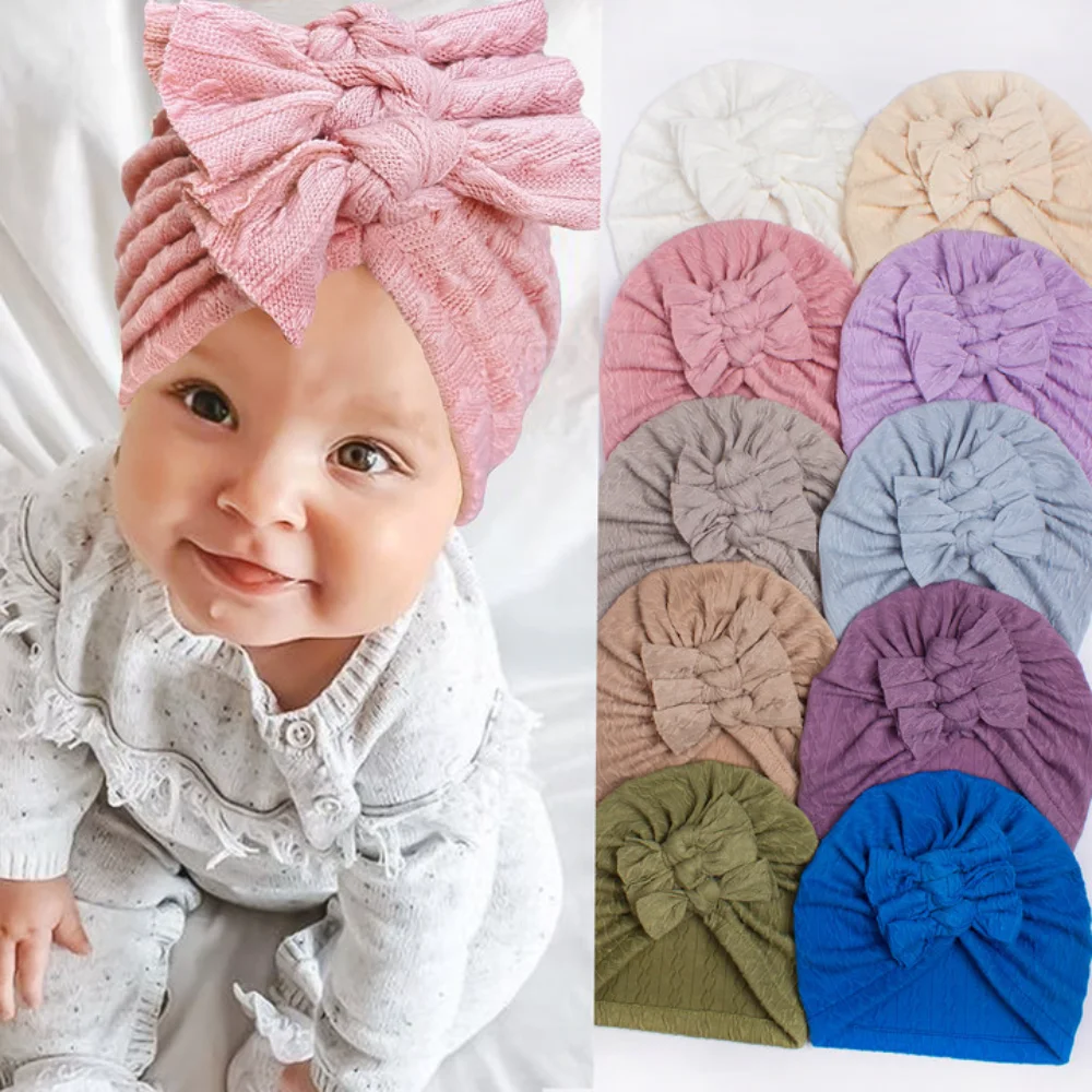 תינוק חדש העובר הכובע של ילדים מוצק צבע בדוגמת קשת כובע תינוק כובע הודי ילדים אביזרים אביזרים לתינוקות שזה עתה נולד - 0